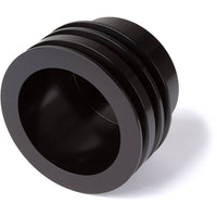 CVF Racing Stealth Black 3-groove billet crankshaft pulley for Ford 289/302/351W small block, 3-bolt damper, B-SBFE3CR
