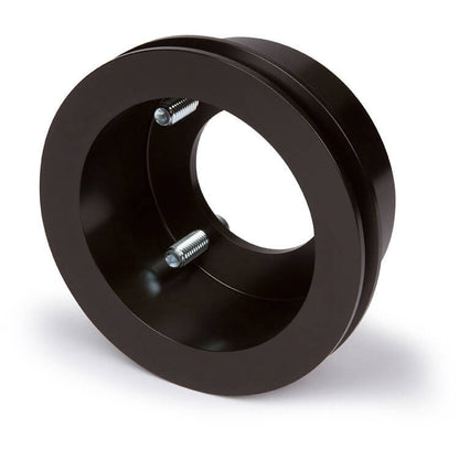 CVF Racing Stealth Black billet V-belt pulley kit for Ford small block, 4-bolt damper, driver's side lower hose, B-SBFL1KIT