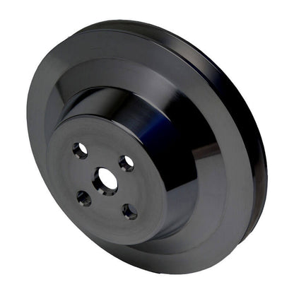 CVF Racing Stealth Black billet V-belt pulley kit for Ford small block, 3-bolt damper, passenger side lower hose, B-SBFE1KIT