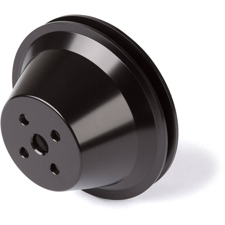 CVF Racing stealth black 1 groove high flow water pump pulley for Ford 302, 351W, 351C, 351M and 400, B-SBFL1WP-HF