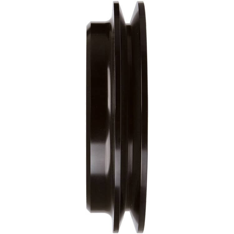 CVF Racing Stealth Black 1-groove billet crankshaft pulley for Ford 289/302/351W small block, 4-bolt damper, B-SBFS1CR