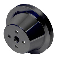 CVF Racing Stealth Black 1-groove billet water pump pulley for Ford 289/302/351W small block, 4-bolt damper, B-SBFS1WP-HF
