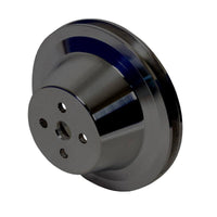 CVF Racing Stealth Black 1-groove billet water pump pulley for Ford 289/302/351W small block, 4-bolt damper, B-SBFS1WP