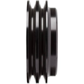 CVF Racing Stealth Black 2-groove billet crankshaft pulley for Ford 289/302/351W small block, 4-bolt damper, B-SBFS2CR