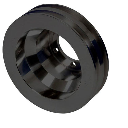 CVF Racing Stealth Black billet 2-groove V-belt crank pulley high flow for Chrysler small block 318/340/360, B-SCRL2CR-HF
