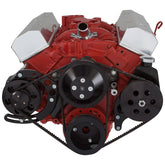 CVF Racing B-350-PS-SYSTEM-C-LWP V-Belt Power Steering & Alternator System, Stealth Black