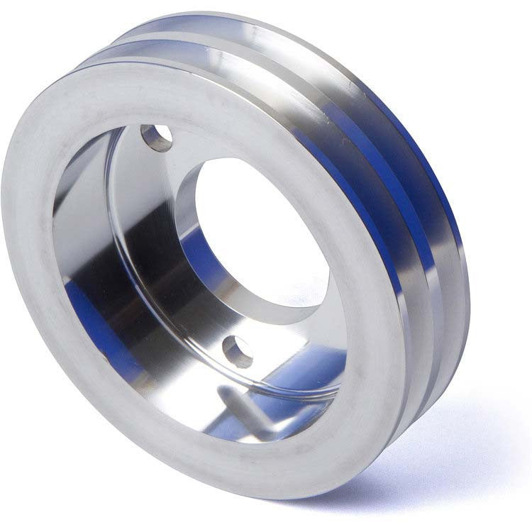 CVF Racing BBC 2-Groove Crank Pulley, SWP in Polished, part number BBCS2CR