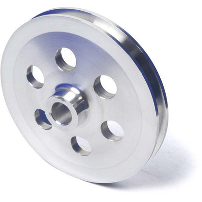 CVF Racing polished billet V-belt power steering pulley for Saginaw 3/4 in. press fit pump, BBF2PS