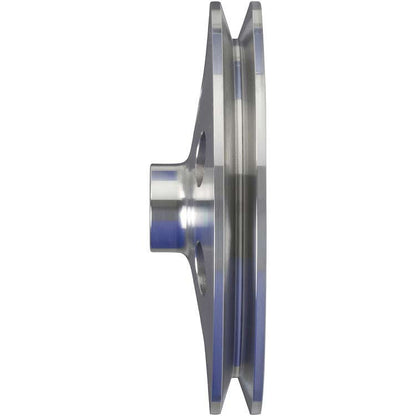 CVF Racing polished billet V-belt power steering pulley for Saginaw 3/4 in. press fit pump, BBF2PS
