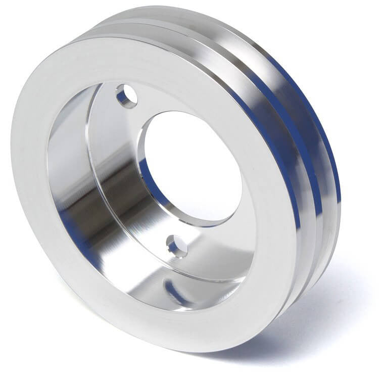 CVF Racing polished billet V-belt alternator and power steering pulley kit for Ford FE 390, 427 and 428, BBFE2KIT