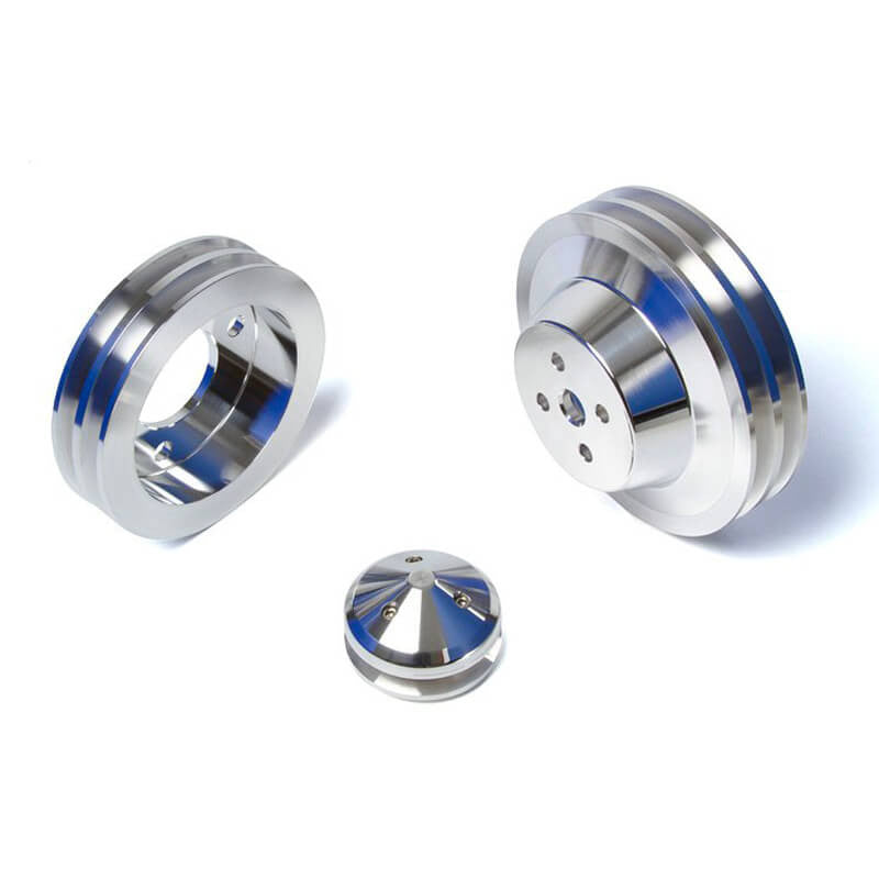 CVF Racing polished billet V-belt alternator and power steering pulley kit for Ford FE 390, 427 and 428, BBFE2KIT