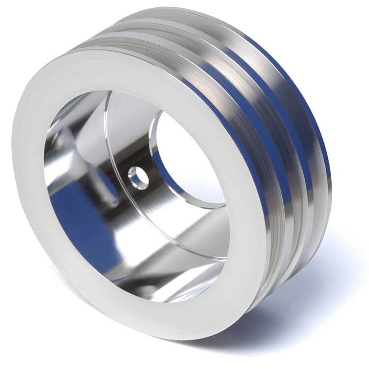 CVF Racing polished billet high flow V-belt A/C pulley kit for Ford FE 390, 427 and 428, BBFE33KIT-HF