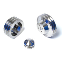 CVF Racing polished billet V-belt A/C pulley kit for Ford FE 390, 427 and 428, BBFE3KIT