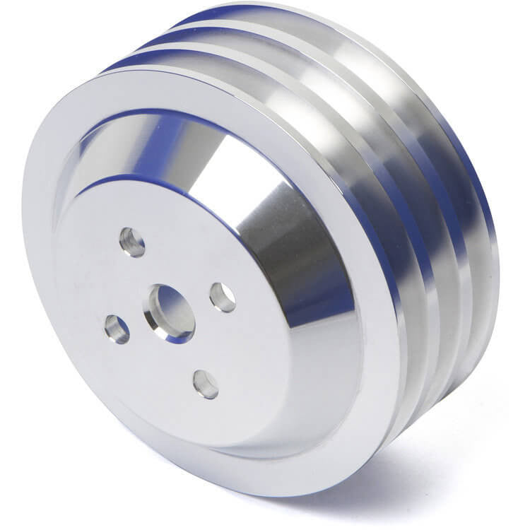 CVF Racing polished billet high flow V-belt A/C pulley kit for Ford FE 390, 427 and 428, BBFE33KIT-HF