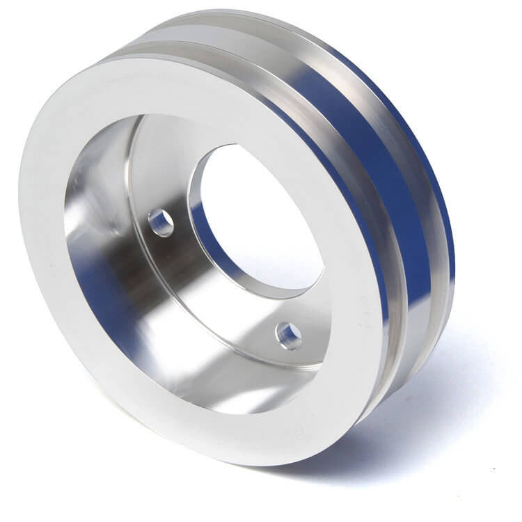CVF Racing polished billet V-belt pulley kit, power steering, for Ford 429 and 460 big block, BBFL2KIT