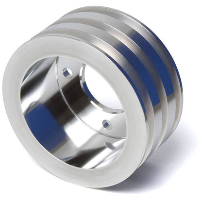 CVF Racing polished billet 3 groove crankshaft pulley for Ford 429 and 460 big block, BBFL3CR