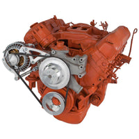 CVF Racing polished V-belt alternator only pulley and bracket system for Chrysler big block, 440-ALT-SYSTEM