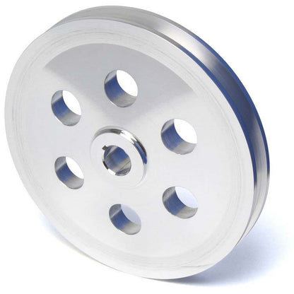 CVF Racing polished billet keyway power steering pulley for the CVF 440-PSBRKT bracket on Chrysler big block engines, BCR3PS