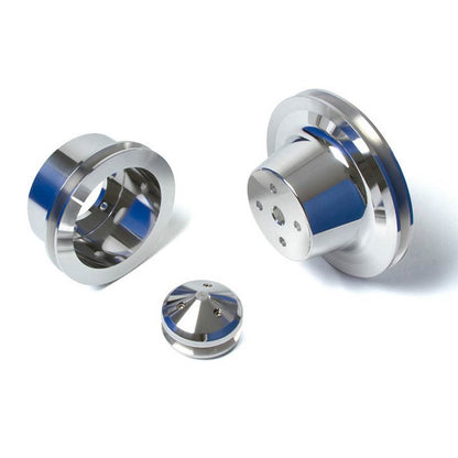 CVF Racing Polished billet 1V Alternator V-belt pulley kit for Chrysler big block 383, 400 and Hemi, BCRL1KIT