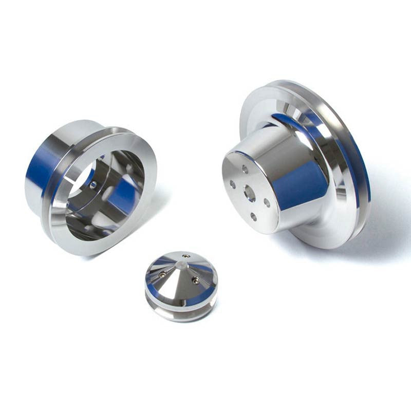 CVF Racing Polished billet 1V Alternator V-belt pulley kit for Chrysler big block 383, 400 and Hemi, BCRL1KIT
