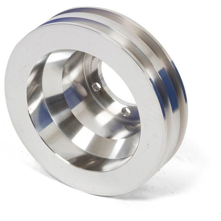 CVF Racing Polished billet 2-groove high flow crankshaft pulley for Chrysler big block 383, 440 and Crate Hemi, BCRL2CR-HF