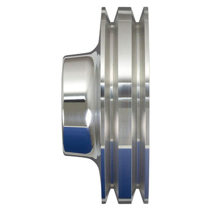 CVF Racing Polished billet 2-groove water pump pulley for Chrysler big block 383, 440 and crate Hemi, BCRL2WP