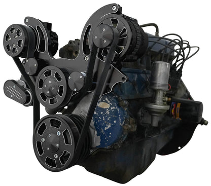 CVF Racing black diamond Wraptor serpentine system for Ford 240 and 300 straight six, BD-300-WRAPTOR