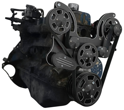 CVF Racing black diamond Wraptor serpentine system for Ford 240 and 300 straight six, BD-300-WRAPTOR