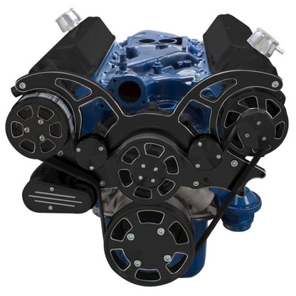 CVF Racing Black Diamond Wraptor all-inclusive 8-rib serpentine system for Ford 289, 302 and 351W small block, BD-302-WRAPTOR