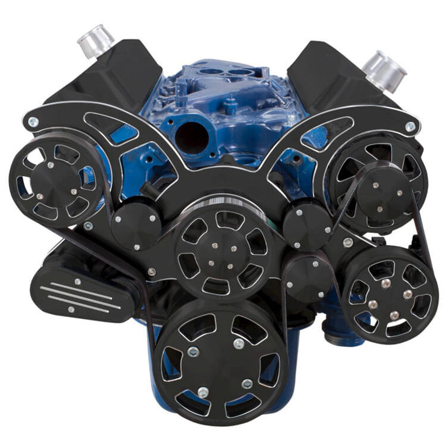 CVF Racing Black Diamond Wraptor all-inclusive 8-rib serpentine system for Ford 289, 302 and 351W small block, BD-302-WRAPTOR