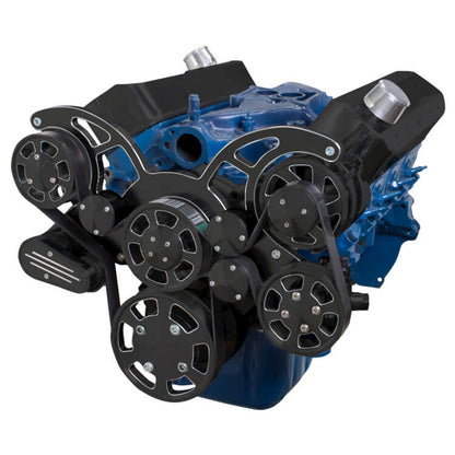 CVF Racing Black Diamond Wraptor all-inclusive 8-rib serpentine system for Ford 289, 302 and 351W small block, BD-302-WRAPTOR