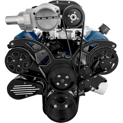 CVF Racing Black Diamond Wraptor serpentine system for Harrop TVS2650 on Small Block Ford 289/302, BD-302SCH-WRAPTOR
