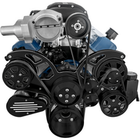 CVF Racing Black Diamond Wraptor serpentine system for Harrop TVS2650 on Small Block Ford 289/302, BD-302SCH-WRAPTOR