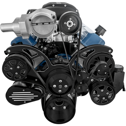 CVF Racing Black Diamond Wraptor serpentine system for Harrop TVS2650 on Small Block Ford 289/302, BD-302SCH-WRAPTOR
