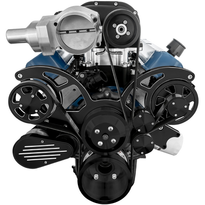 CVF Racing Black Diamond Wraptor serpentine system for Harrop TVS2650 on Small Block Ford 289/302, BD-302SCH-WRAPTOR