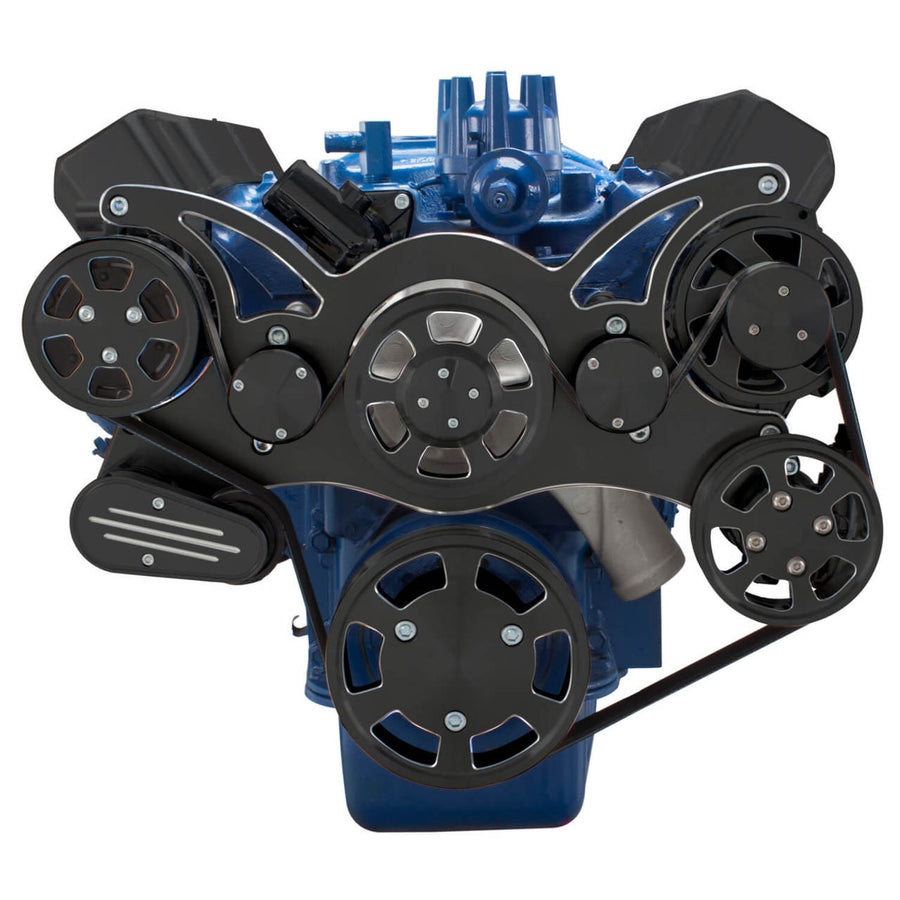 CVF Racing Black Diamond WRAPTOR all-inclusive serpentine system for Ford FE 390, 427 and 428, BD-390-WRAPTOR