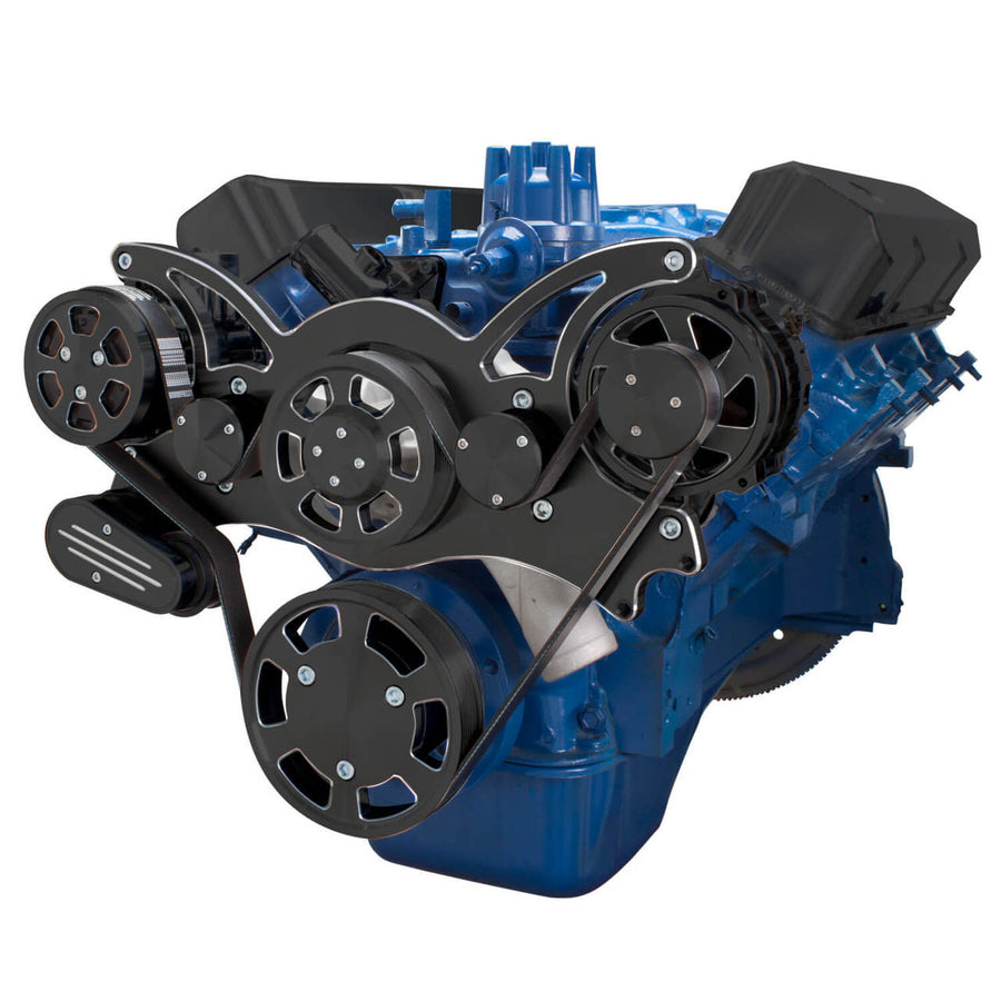 CVF Racing Black Diamond WRAPTOR all-inclusive serpentine system for Ford FE 390, 427 and 428, BD-390-WRAPTOR