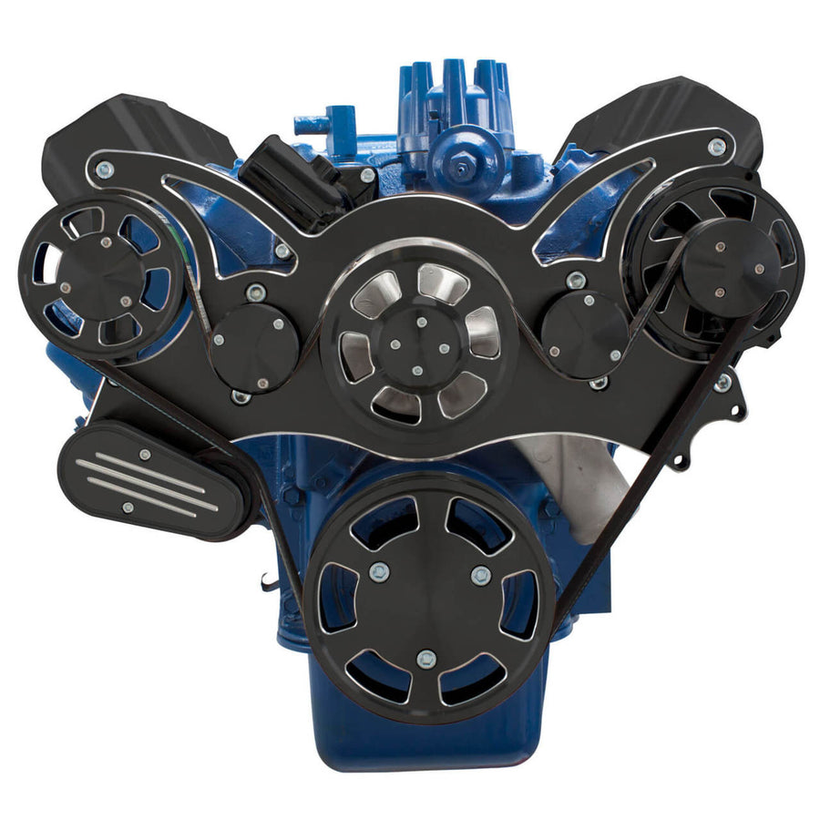 CVF Racing Black Diamond WRAPTOR all-inclusive serpentine system for Ford FE 390, 427 and 428, BD-390-WRAPTOR