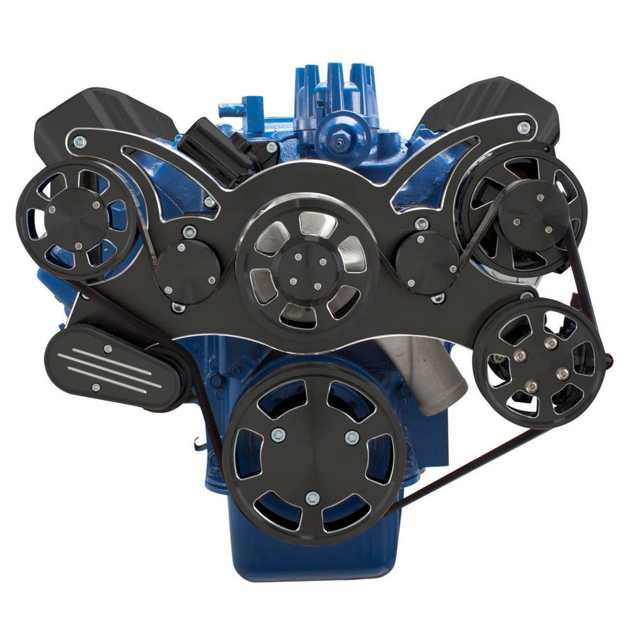 CVF Racing Black Diamond WRAPTOR all-inclusive serpentine system for Ford FE 390, 427 and 428, BD-390-WRAPTOR