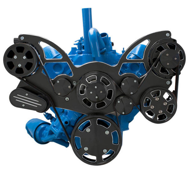 CVF Racing Black Diamond Wraptor serpentine system for AMC and Jeep 304, 360 and 401 V8, BD-401-WRAPTOR