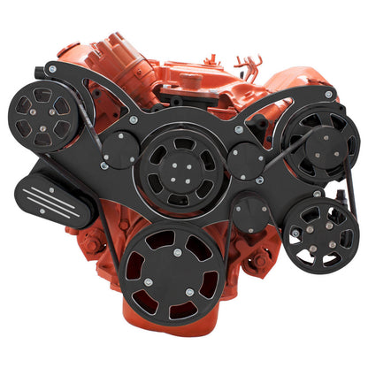 CVF Racing Black Diamond WRAPTOR all inclusive 8 rib serpentine system for Chrysler 426 Hemi big block engines, BD-440-WRAPTOR-HEMI