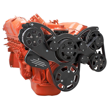 CVF Racing Black Diamond WRAPTOR all inclusive 8 rib serpentine system for Chrysler 426 Hemi big block engines, BD-440-WRAPTOR-HEMI