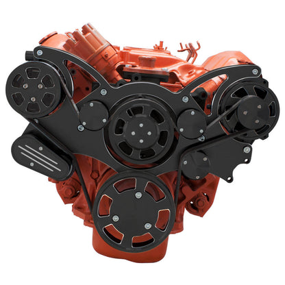 CVF Racing Black Diamond WRAPTOR all inclusive 8 rib serpentine system for Chrysler 426 Hemi big block engines, BD-440-WRAPTOR-HEMI