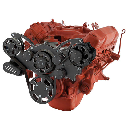 CVF Racing Black Diamond WRAPTOR all inclusive 8 rib serpentine system for Chrysler 426 Hemi big block engines, BD-440-WRAPTOR-HEMI