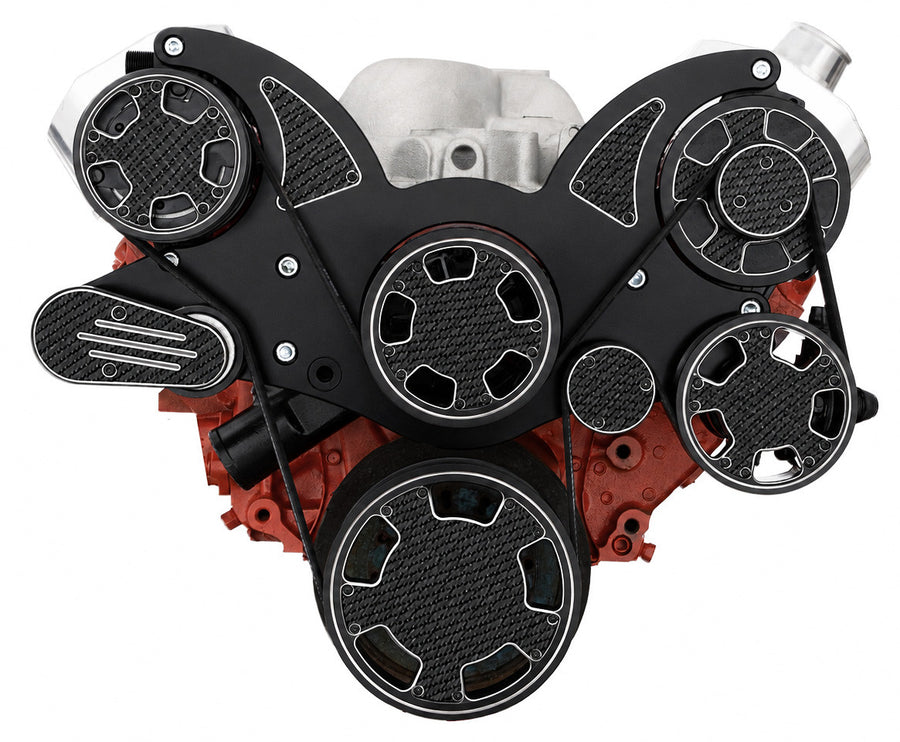 CVF Racing CF-BD-350-WRAPTOR Wraptor All-Inclusive Serpentine System, Black Diamond with Carbon Fiber