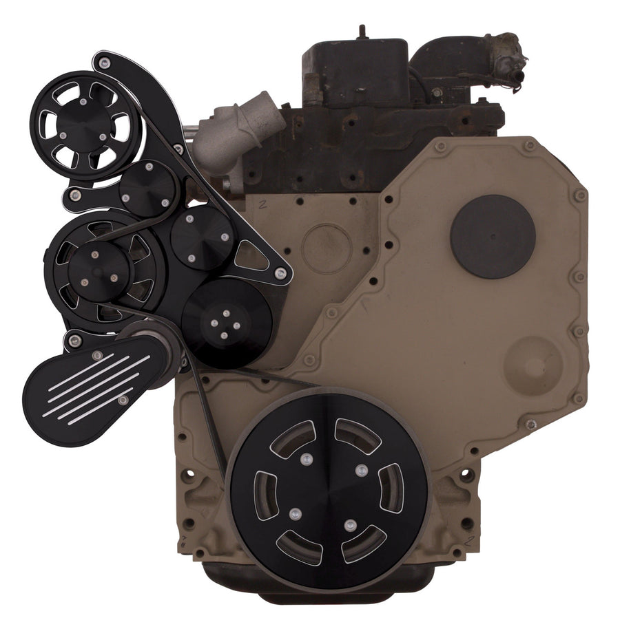 CVF Racing Black Diamond WRAPTOR 8 rib serpentine system, alternator only, for Cummins 4BT and 6BT diesel, BD-DC-WRAPTOR-ALT