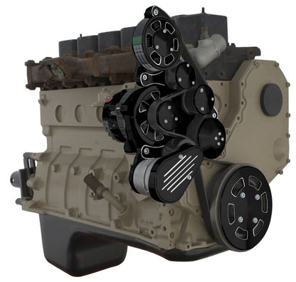 CVF Racing Black Diamond WRAPTOR 8 rib serpentine system, alternator only, for Cummins 4BT and 6BT diesel, BD-DC-WRAPTOR-ALT