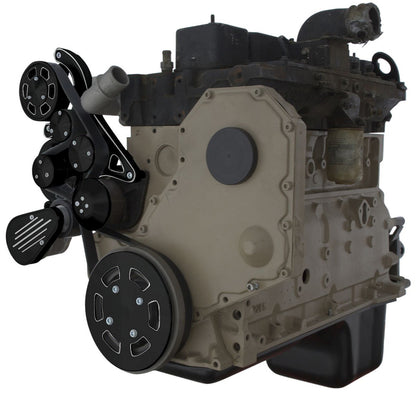 CVF Racing Black Diamond WRAPTOR 8 rib serpentine system, alternator only, for Cummins 4BT and 6BT diesel, BD-DC-WRAPTOR-ALT