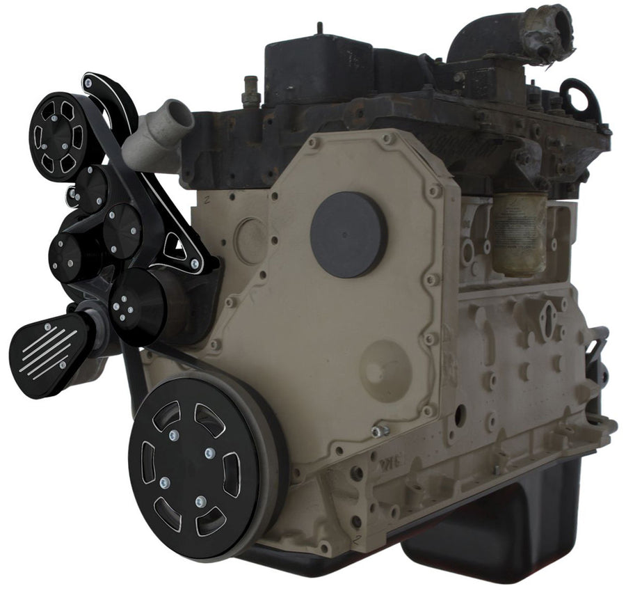 CVF Racing Black Diamond WRAPTOR 8 rib serpentine system, alternator only, for Cummins 4BT and 6BT diesel, BD-DC-WRAPTOR-ALT