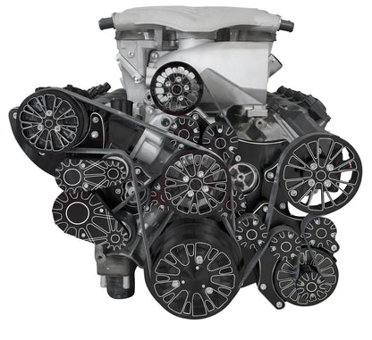 CVF Racing Black Diamond Reaper dual-belt serpentine system for Gen III Hemi with Whipple 3.0L supercharger, BD-G3HW3-RP